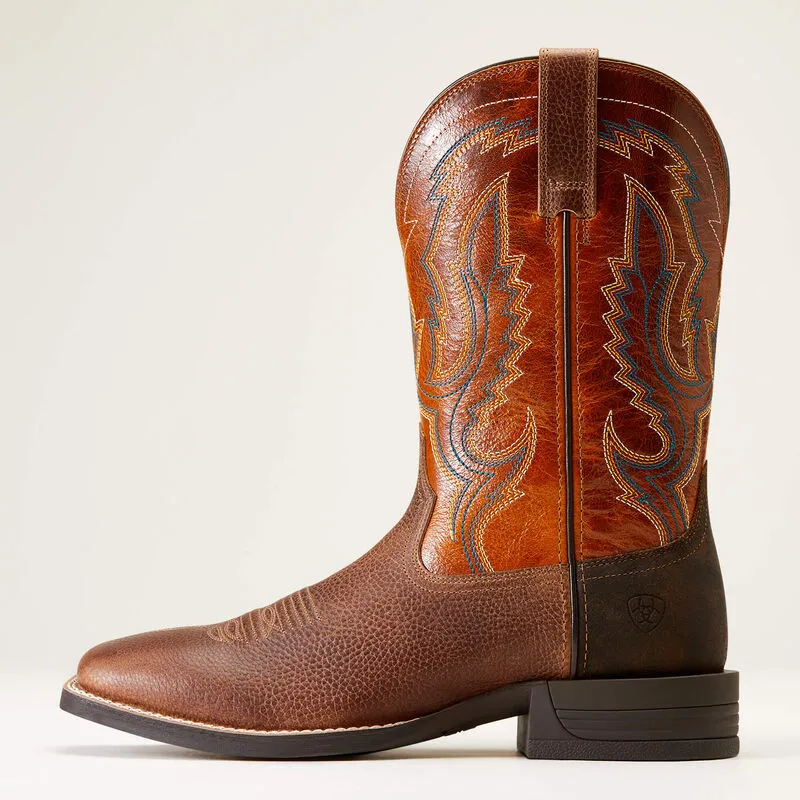 ARIAT MENS STEADFAST WESTERN BOOTS | Western Brown / Fall Orange